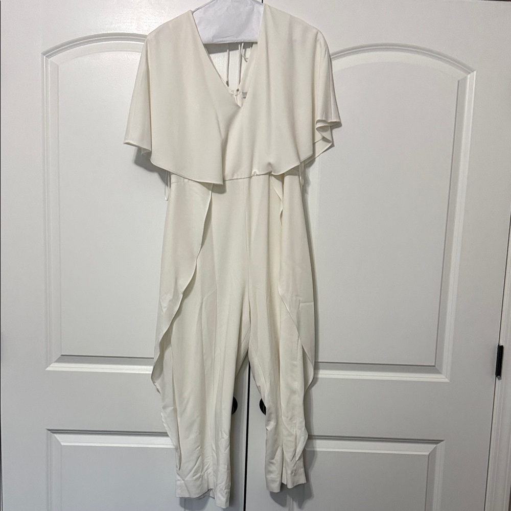 H by Halston Cream Draped Jumpsuit